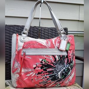 Coach Poppy Placed Flower Glam Sequin Tote